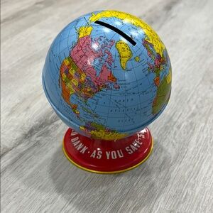 Vintage World Bank Globe Coin Bank